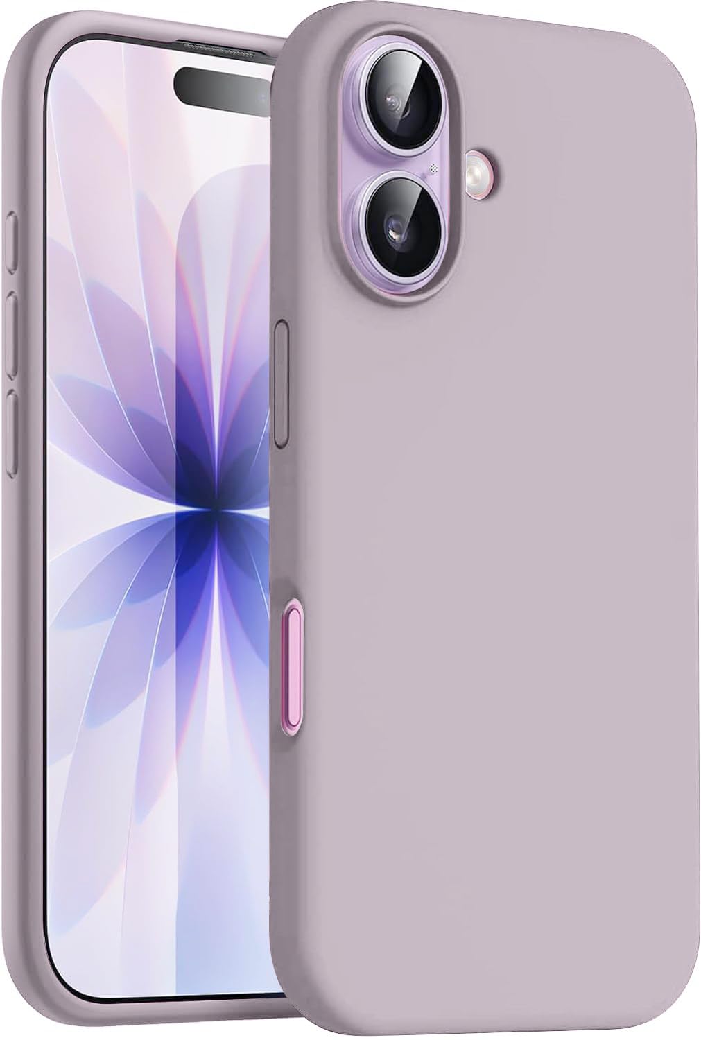 DIZORO Compatible with iPhone 17 Case 6.3, Slim Liquid Silicone 3 Layers Full Covered Soft Gel Rubber Phone Cases Protective Back Cover 6.3 Inch - Lavender
