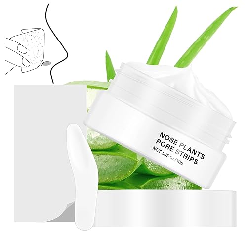 Tiras removedoras de puntos negros para nariz, tiras de poros de nariz con ácido salicílico, arcilla blanca amazónica, limpieza profunda, tiras de