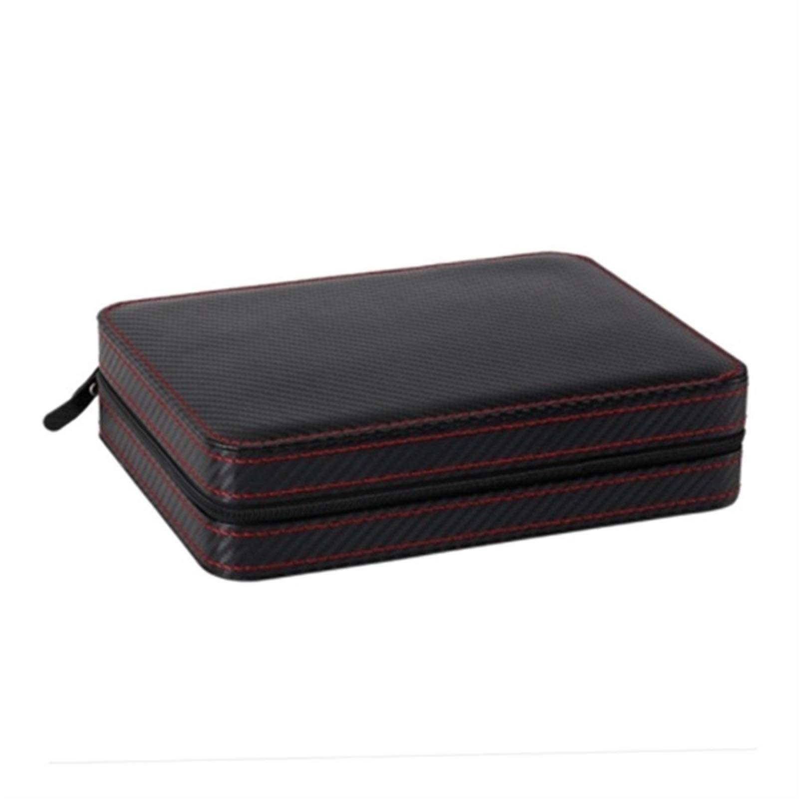 Uhrenbox 8 Slot tragbare schwarze Kohlefaser -Uhr -Uhr -Box PU Leder Watch Zipper Aufbewahrungstasche Travel Jewlery Watch Box Personalisierte Luxusgeschenke Uhrener für Aufbewahrung und Anzeige
