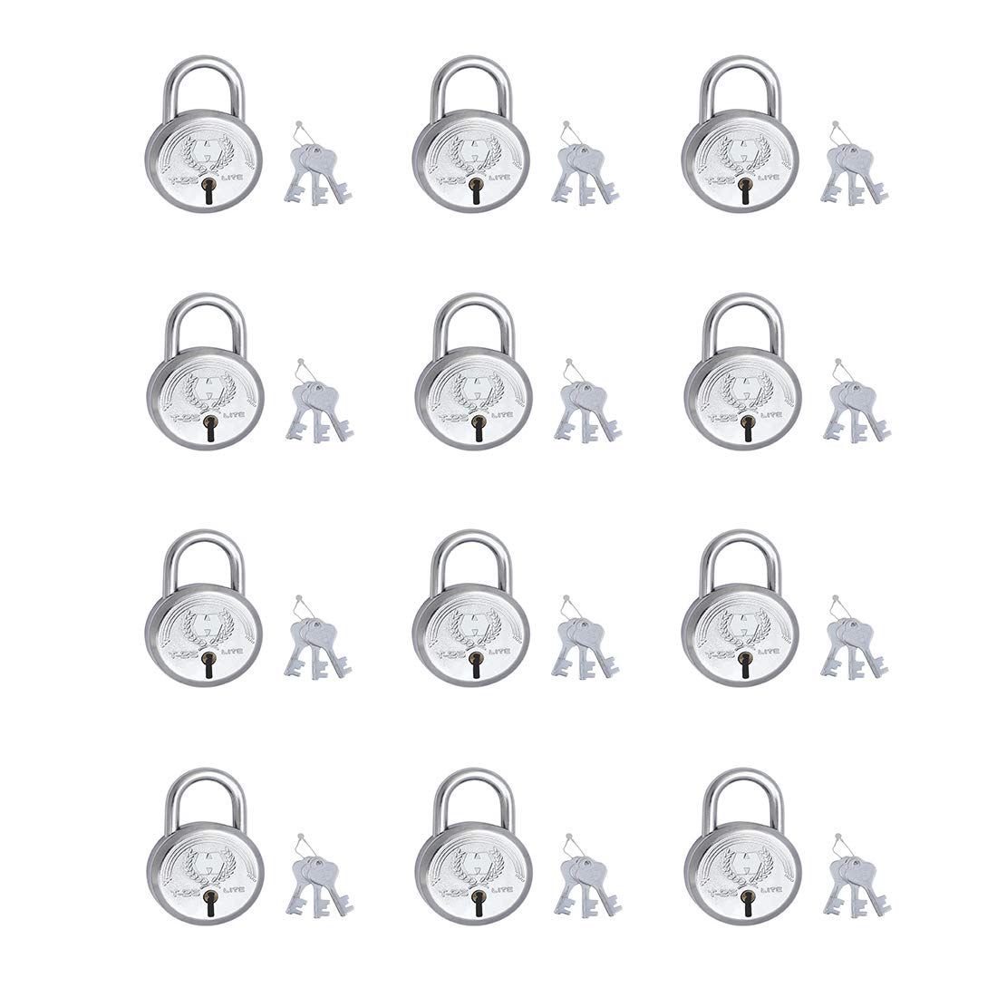 Harrison T-26 LITE/BCP-0532_PK 12 Steel 5 Levers Padlock with 3 Keys (Pack of 12), Silver-image-36