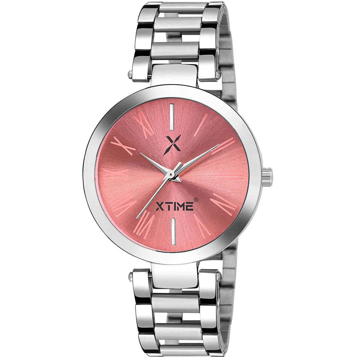 XTIME Analogue Watch Round Pink Dial & Silver Stainless Steel Chain for Womens & Girls (B098816MQB) Amazon Price History, Amazon Price Tracker