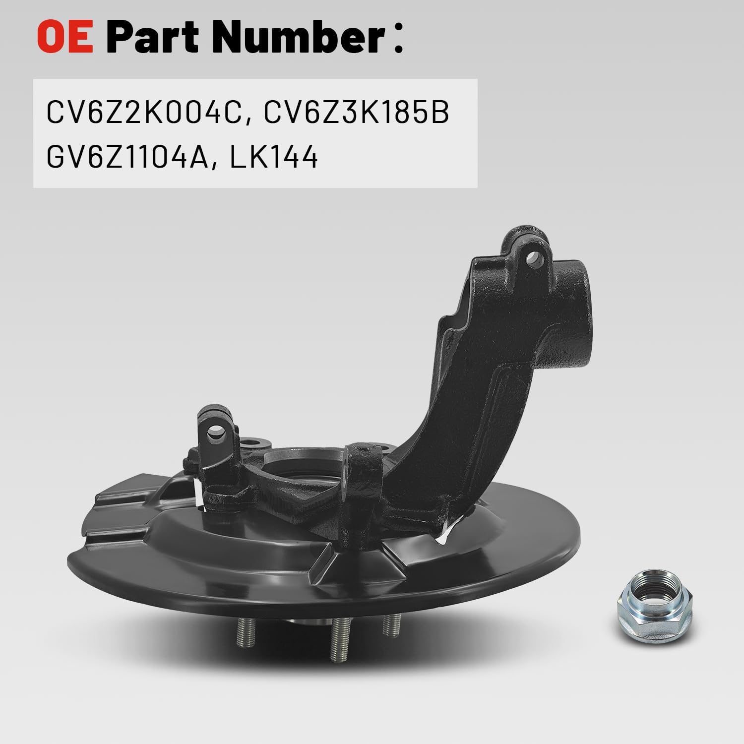 Front Right Steering Knuckle Assembly Compatible with Ford Escape 2013-2019, Passenger Side Spindle Knuckle w/Wheel Bearing Hub, CV6Z2K004C CV6Z3K185B LK144
