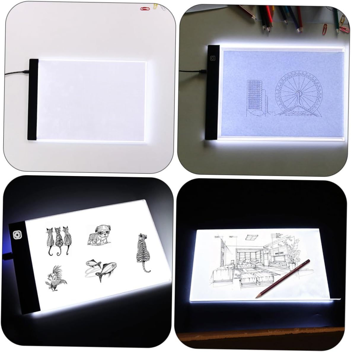 PLAFOPE Portable LED Tracing Board with Brightness Light Box for Artists Sketching Copying and Drawing USB Powered Drawing Pad for Precise Positioning and Easy Storage