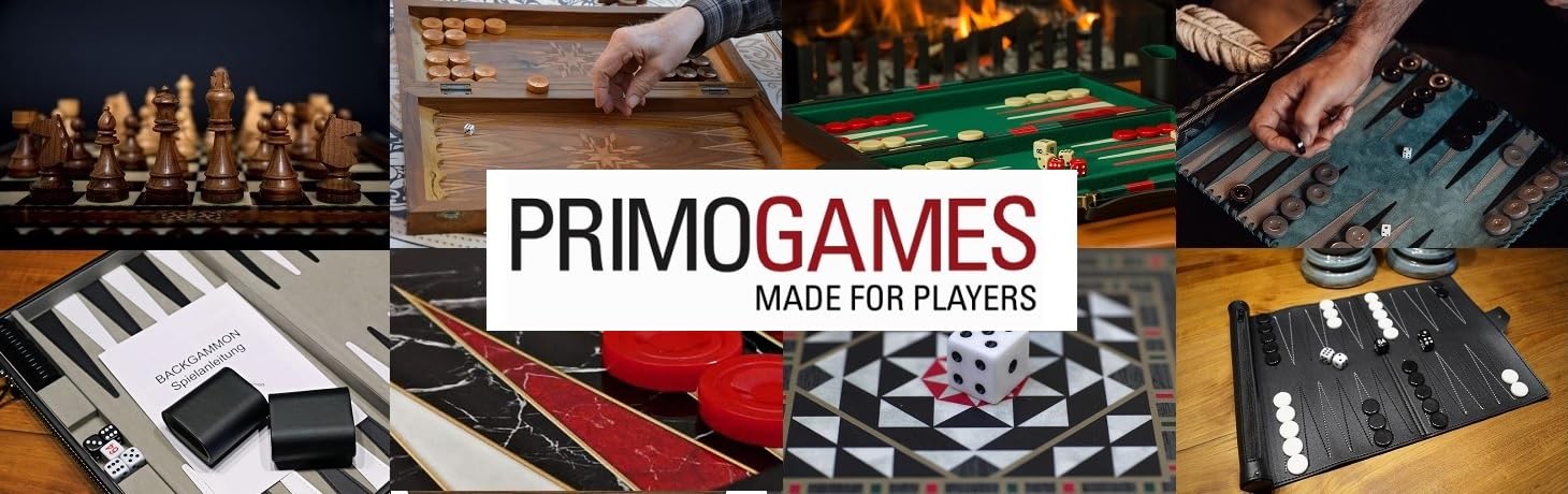 PrimoLiving Juego de Backgammon de Madera Deluxe Porto - 25.5 x 26.4 cm - Incluye Tablero de ajedrez
