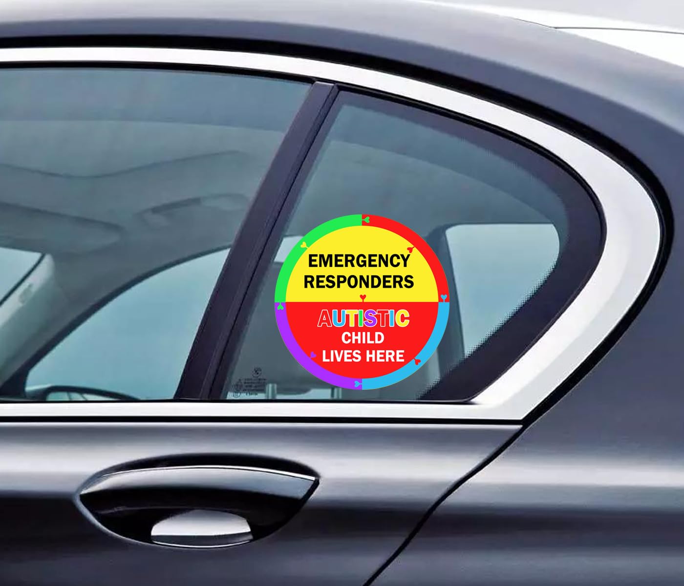 Autistic Child Lives Here Vinyl Sticker Autism Awareness Safety Decal Sign Warning