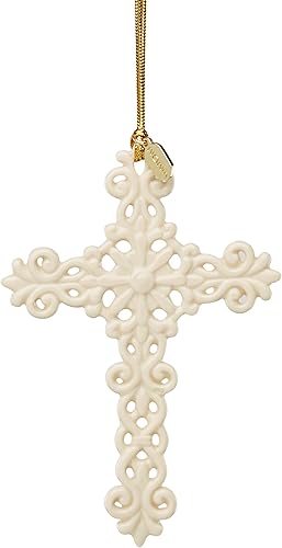 Lenox 894442 Adorno de cruz de fantasías de nieve 2023