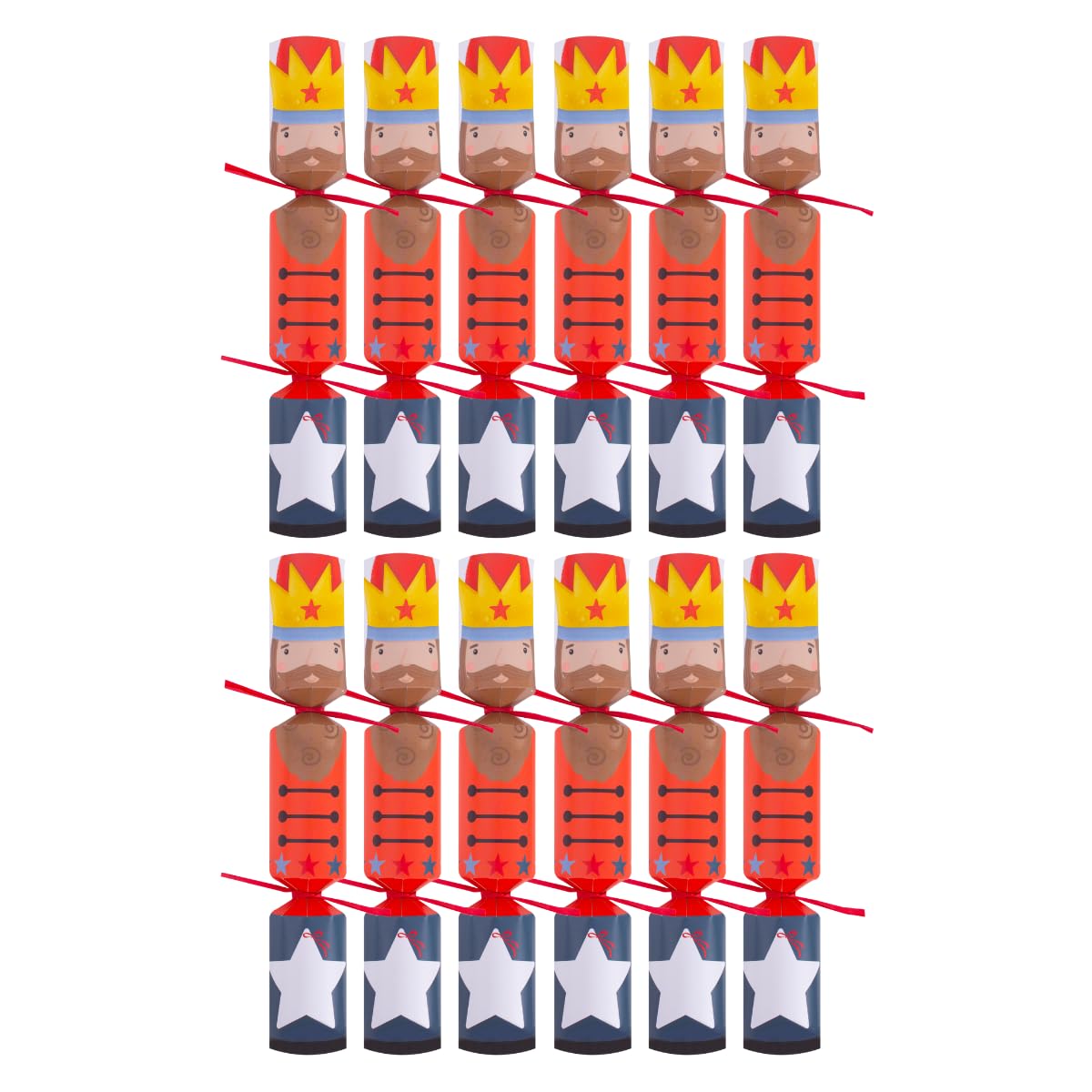 Yöl Orange 12 Make Your Own Nutcracker Christmas Crackers 12 Inch Diy Kit – Festive Family Craft Activity With Hats, Mottos, Snaps & Raffia Ties – Eco Conscious Crackers & Packaging For Xmas Table Decorations