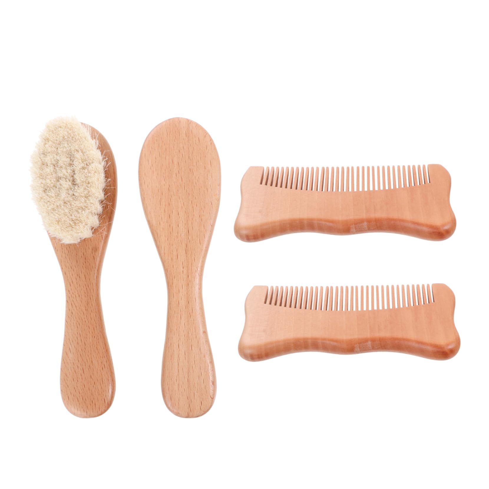 VICASKY 3juegos Cuidado Capilar Para Bebés De Peines De Madera y Cepillos Para Masajes Del Cabelludo Para Recién Nacidos y Pequeños