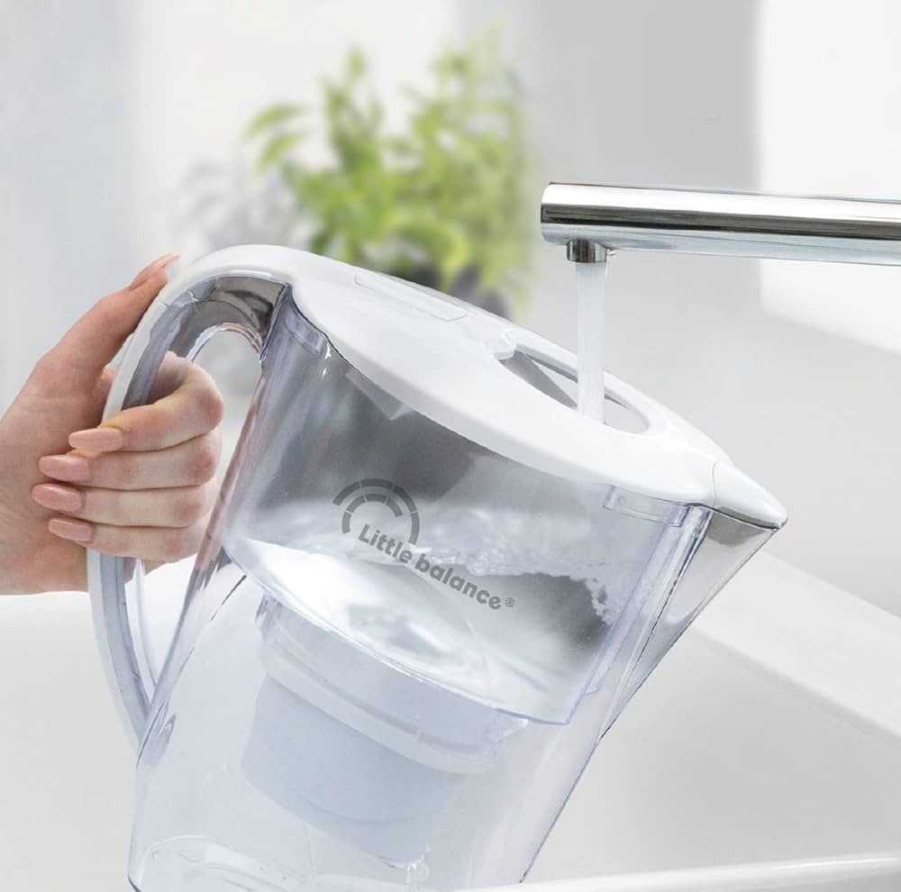 LITTLE BALANCE 8593 Caraffa Filtrante Oceano + 1 Filtro Riduce Microplastiche Cloro Calcare E Altre Impurita 2 8 L Flusso Ultra Veloce Plastica 86475108