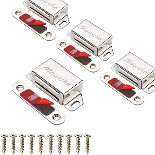 Mousike 30lb Stainless Steel Cabinet Magnets - Strong Magnetic Door Catch for Kitchen Cupboard Closet Drawer Latch