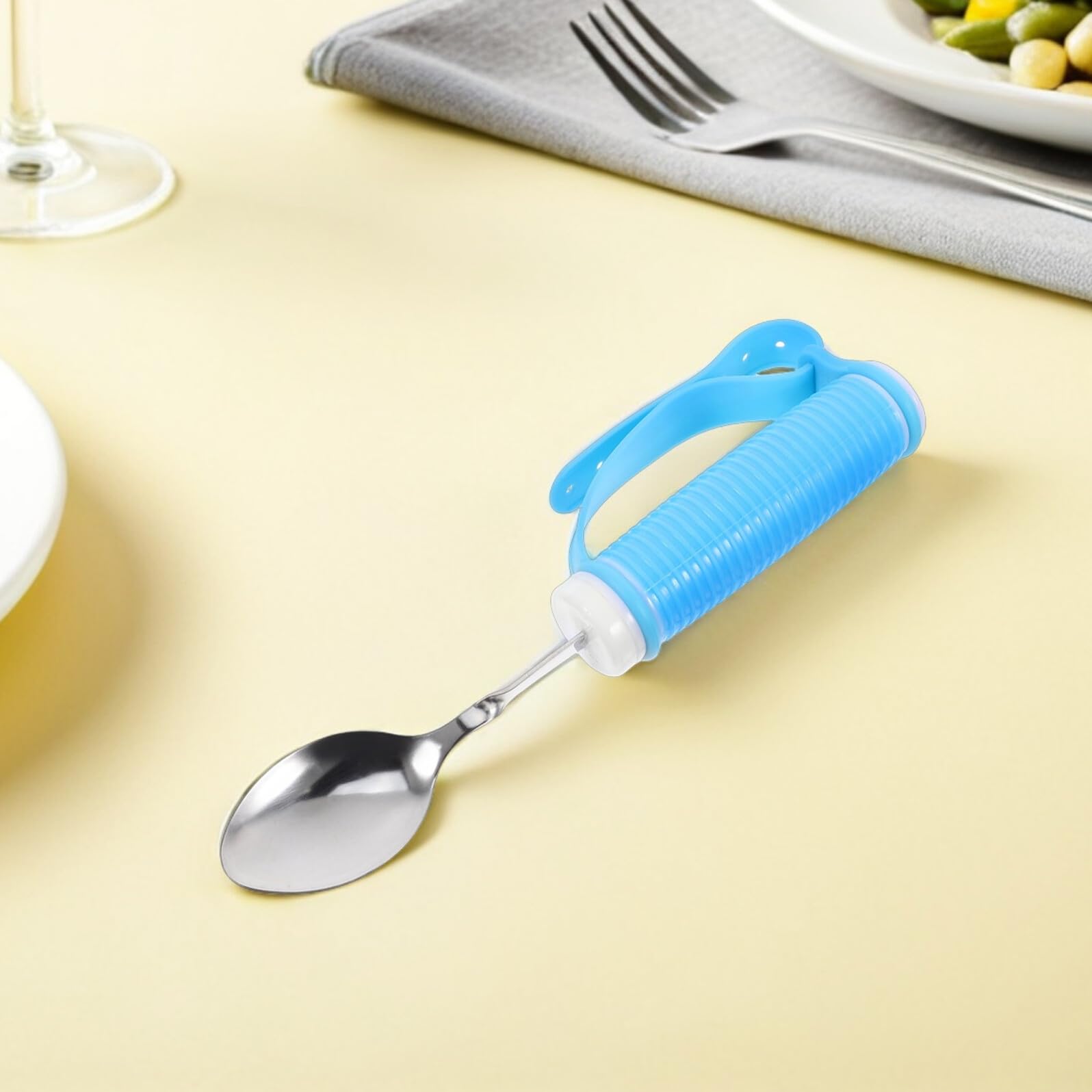 PLAFOPE Cuchara De Alimentación Para Rehabilitación Cubiertos Para Discapacitados Cubiertos Adaptables Cortador De Cuchillos A