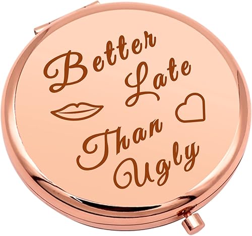 Regalo divertido para mujeres divertidos regalos de cumpleaños para mujeres espejo compacto para amigos compañeros de trabajo jefe regalos de