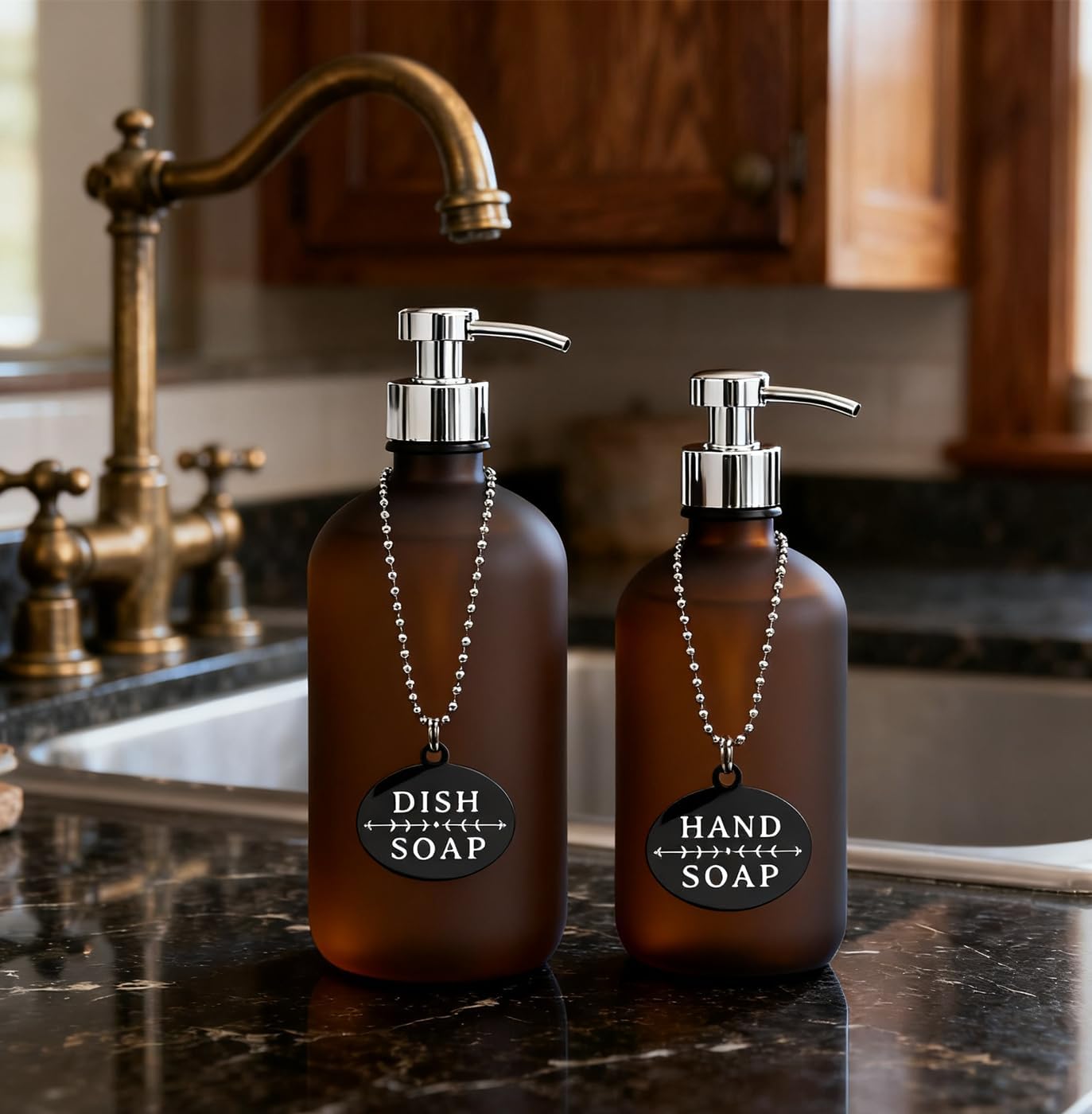 Stainless Steel Soap Labels for Bottles & Jars - Dispenser Labels for Kitchen & Homemade Soap