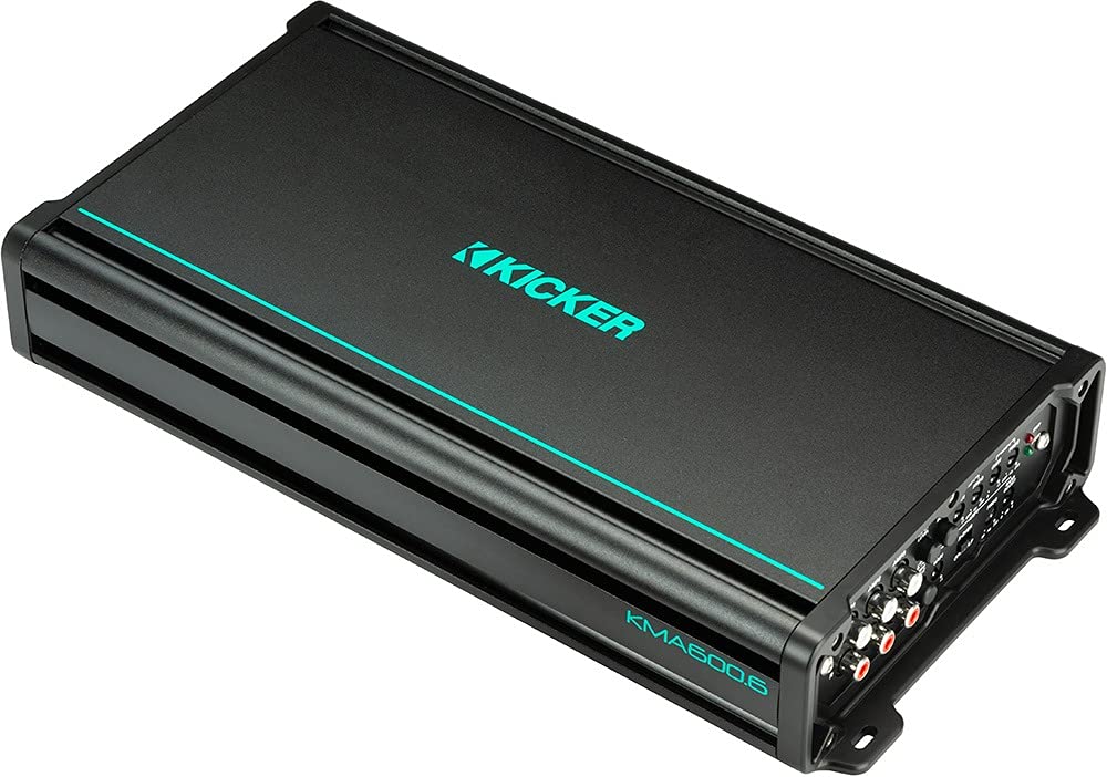 KICKER Amp and Wiring Kit Package of 2 Items 600W 6-Channel KMA Series Marine Amplifier with 4AWG Power Wiring Kit - Boat Kit - 48KMA600.6 Amplifier & 47KMPK4 Wiring Kit