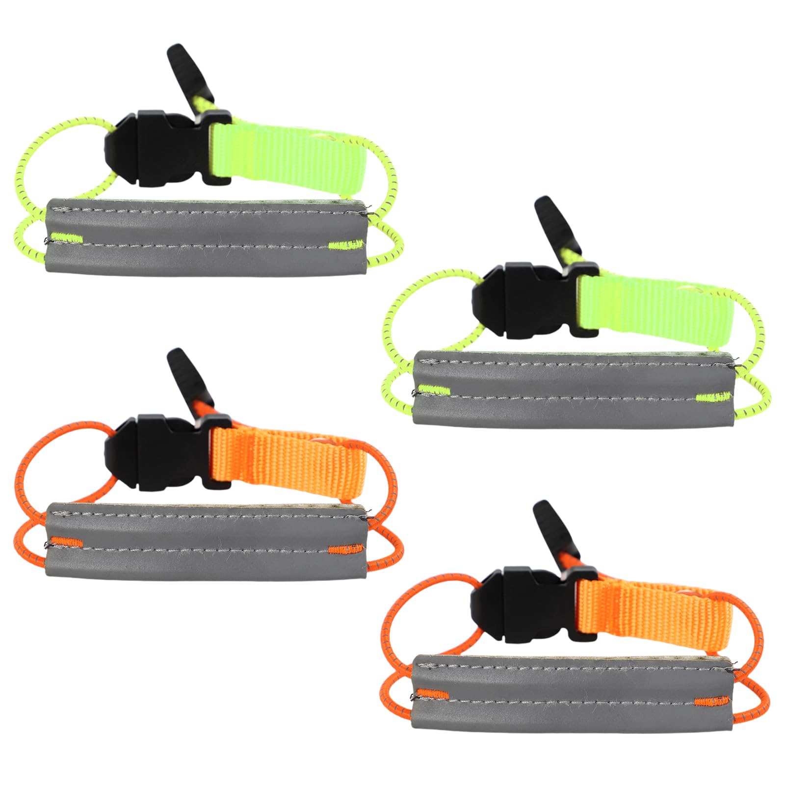 RoxNvm Cycling Trouser Clips, 4 PCS Bicycle Clips for Women High Elastic, High Vis Adjustable bike Cycle Clips Trouser with Hook, Reflective Strips for Women Men Walking Night Cycling Hiking Sports