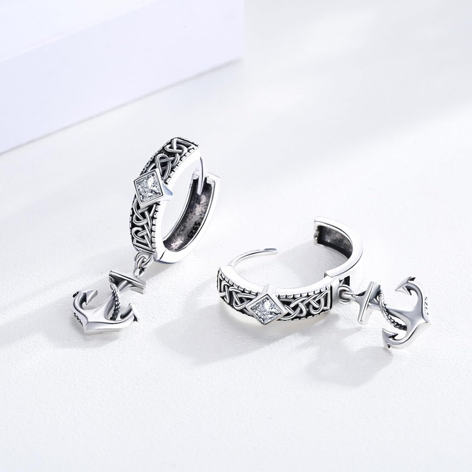 Celtic Dangle Earrings 925 Sterling silver Celtic Knot Hoop Earrings Celtic Jewelry Gifts for Men Women