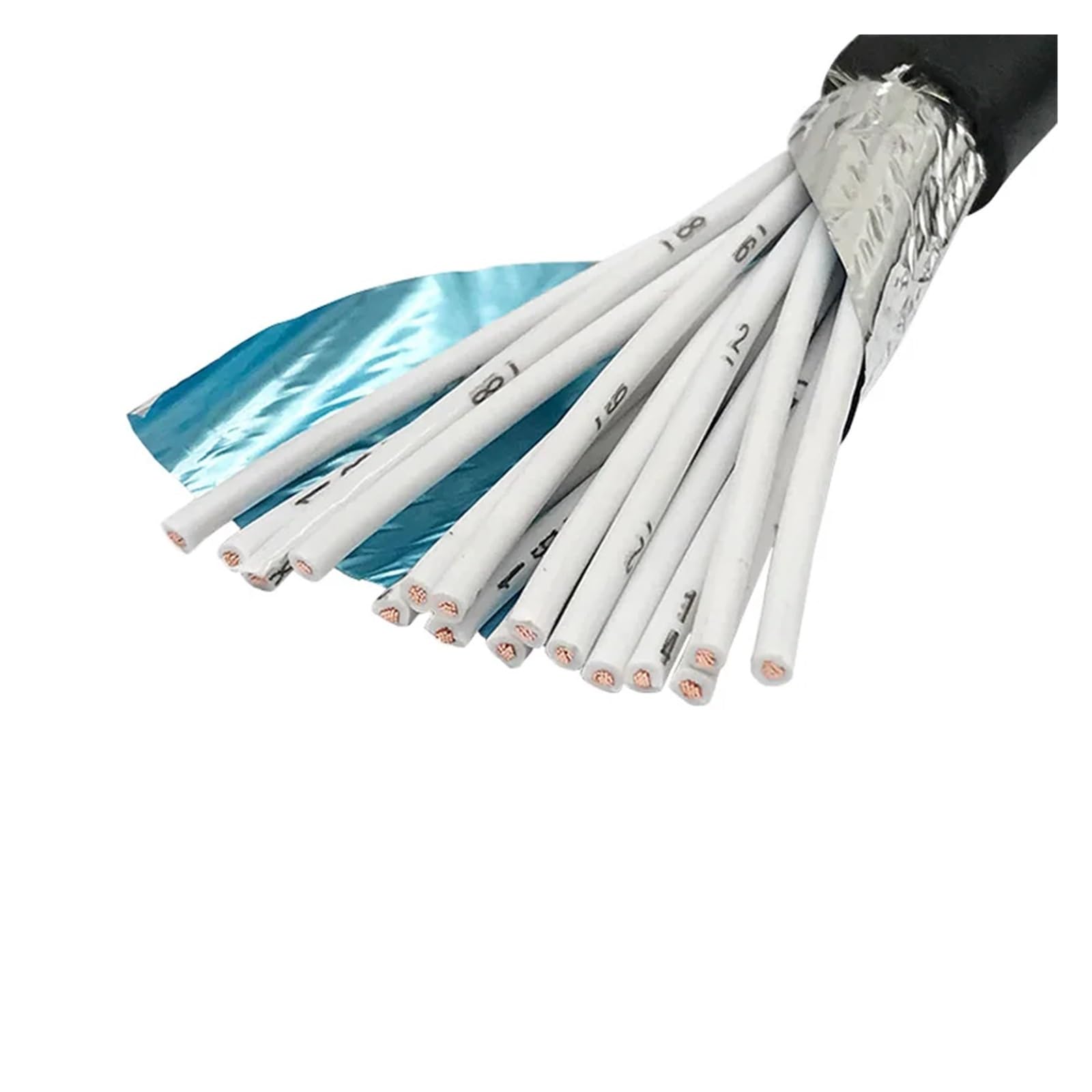 Equipos de comunicación Cable protector de Control multinúcleo 10/12/14/16/20/24 núcleos 26/24/22/20/18/17AWG Cable de Audio de PVC de señal de Control blindado Cable de cobre Cables y alambres(10core