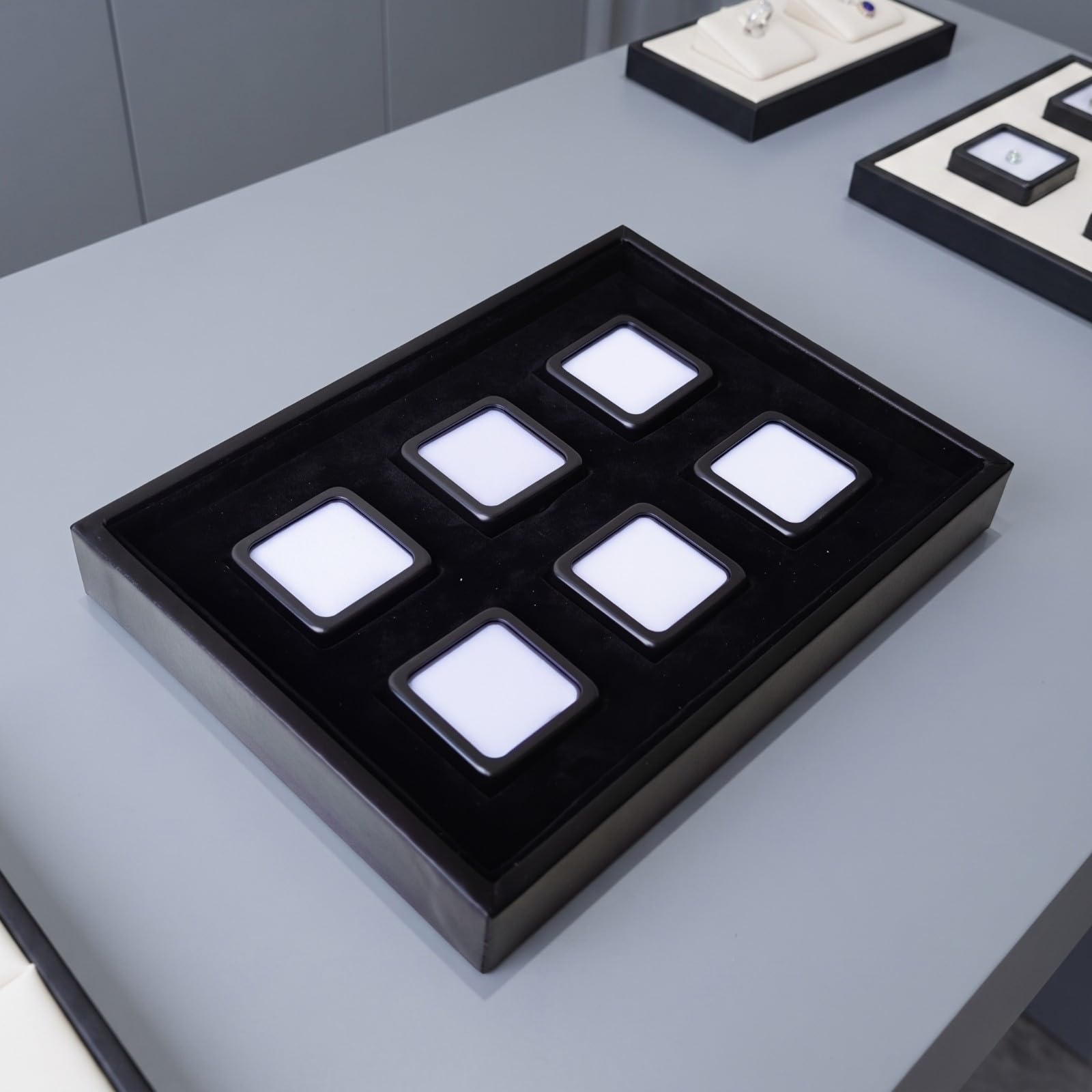 Plateau à Bijoux avec 6 Compartiments , Argent Mat , Argent Mat Lot 6 S