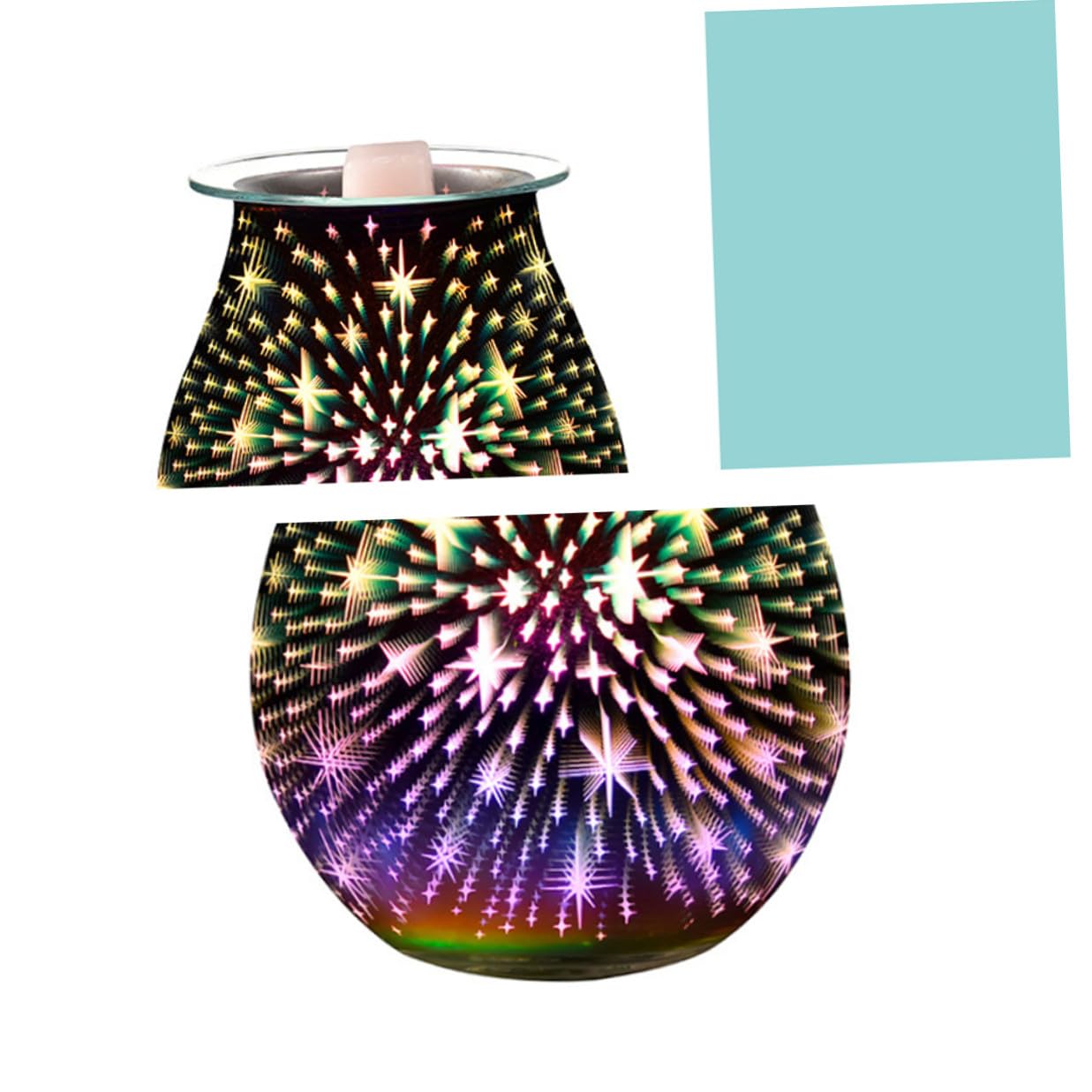 Lurrose Glas Duftlampe Elektrische Aromalampe mit Farbwechsellicht Duftöl Diffusor Romantische Raumdekoration Sicher und Leicht zu Reinigen Geschenkidee