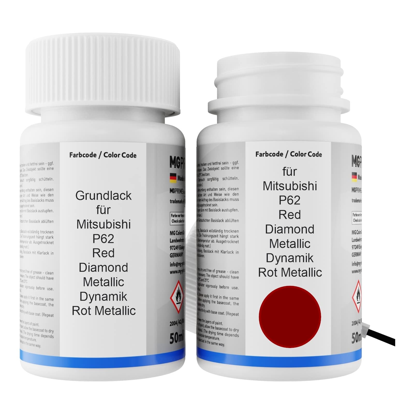MG PRIME Lackstift RAL 3000 Feuerrot – 50 Ml, Glänzend, Schnelltrocknend | Für Karosserie, Kunststoff & Modellbau