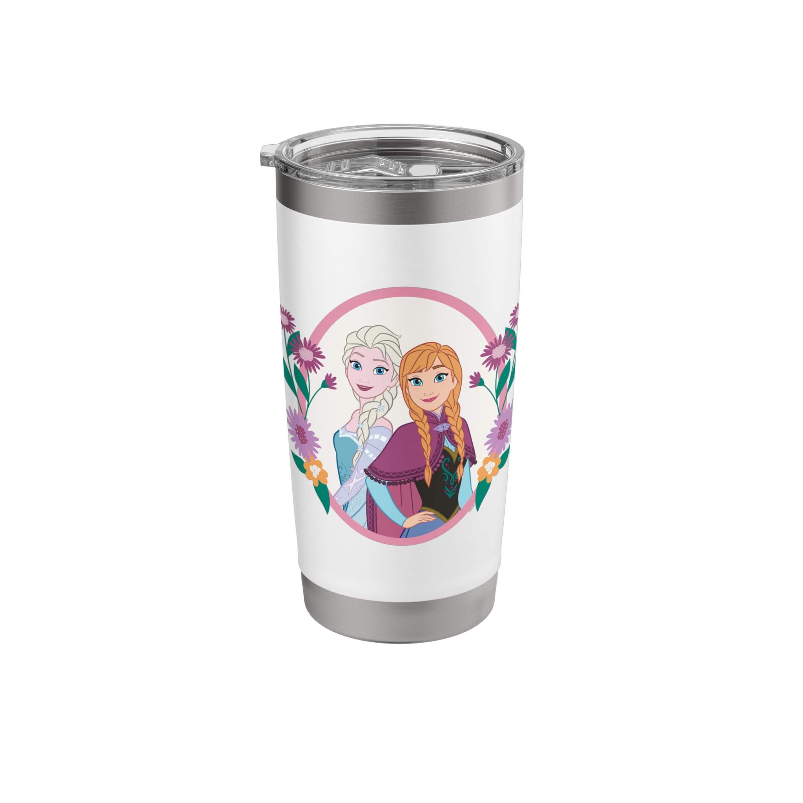 Disney Princess Frozen Elsa and Anna Easter Spring Flowers Stainless Steel Insulated Tumbler
