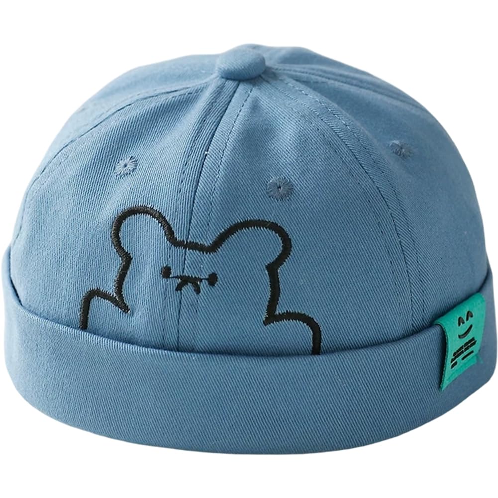 TOSSPER Brimless Hats for Kids Docker Cap Beanie Cap Worker Hat Rolled Cuff Retro Skull Hat Sailor Cap