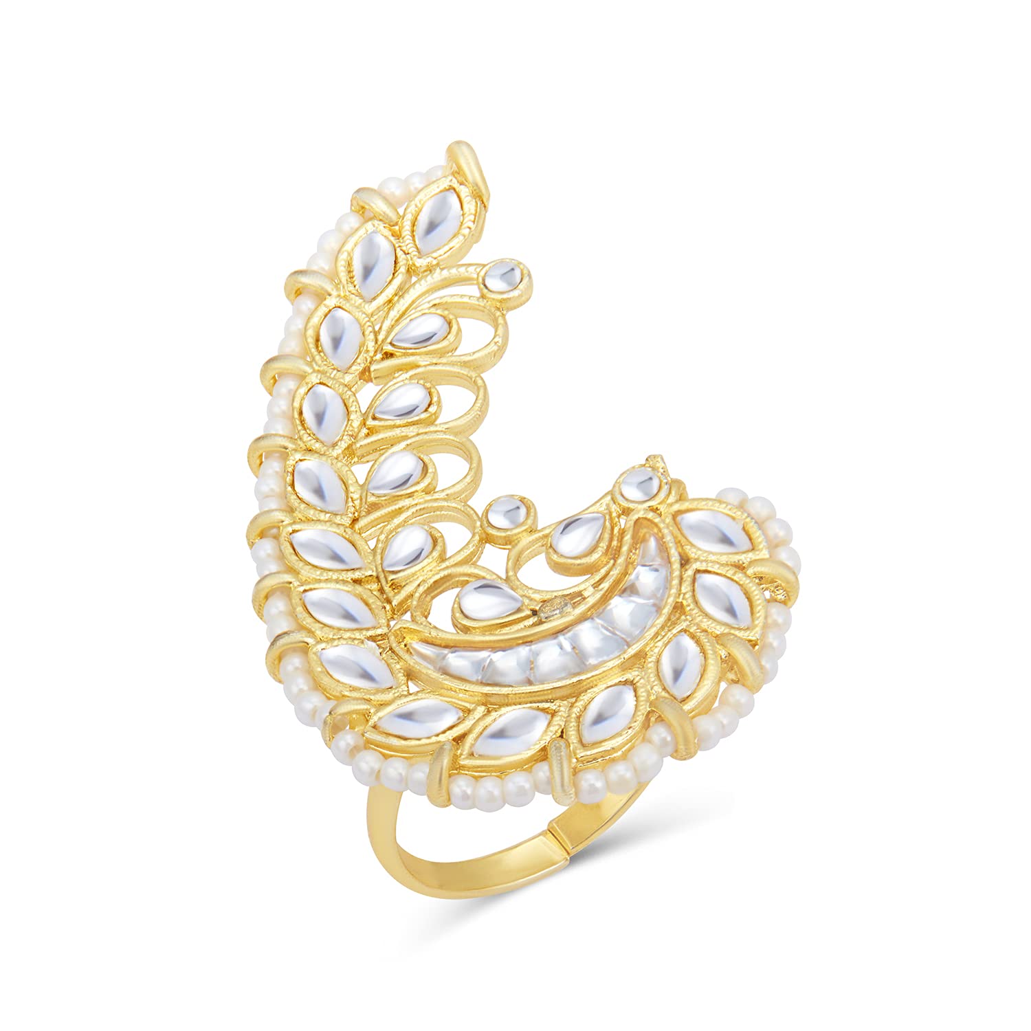 Sukkhi Eye Catching Pearl Gold Plated Kundan Ring for Women (SKR85676) (B0949FCRMY) Amazon Price History, Amazon Price Tracker