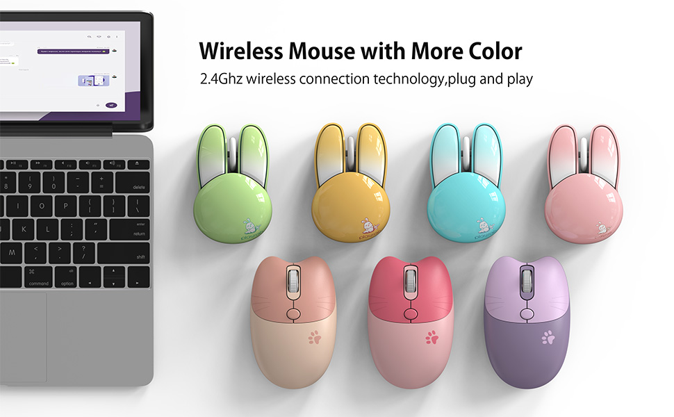 可愛いマウス   セラフィナ Amazon.com: Cute Cat Wireless Mouse, 2.4GHz Wireless Silent Mouse