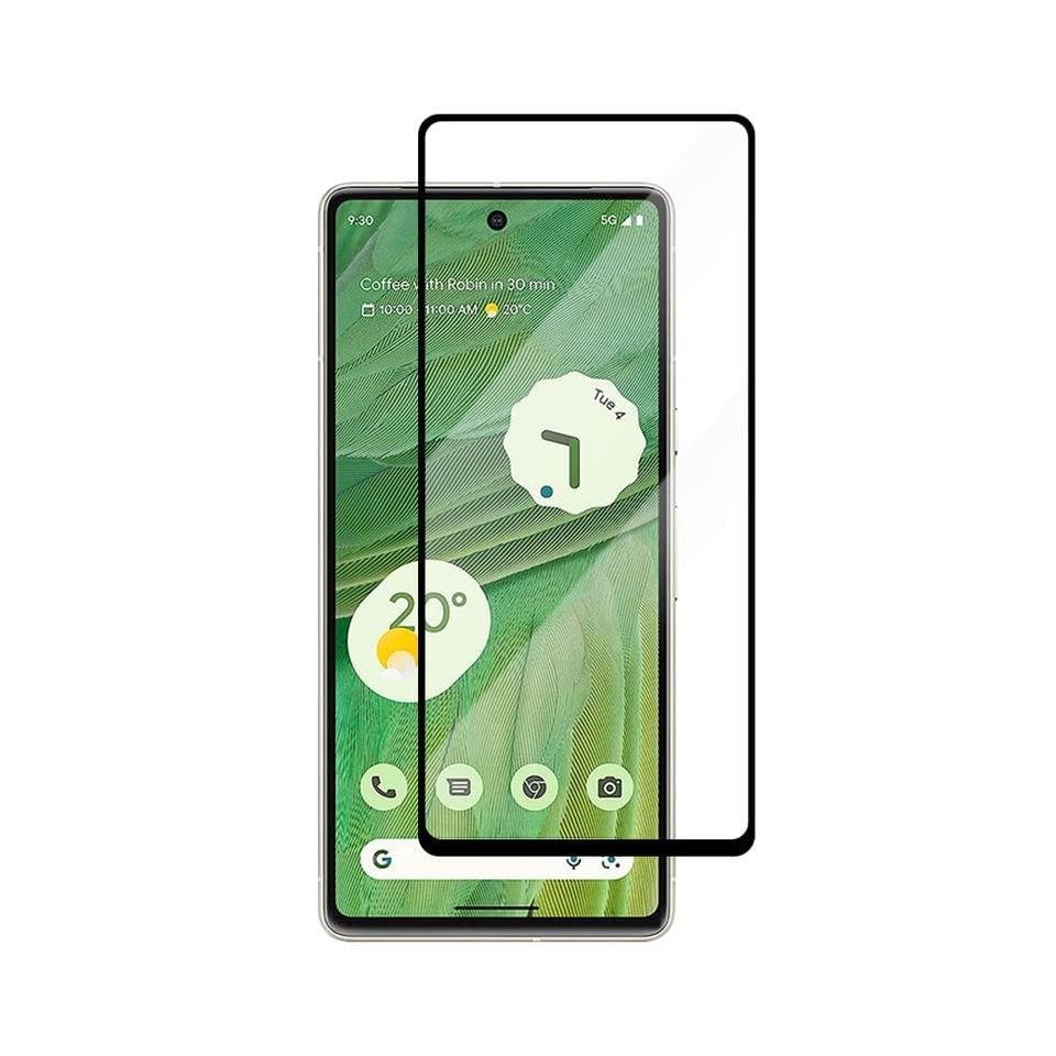 Image of Advanced Premium Tempered Glass Screen Protector Guard For Google Pixel 7 (Black, Pack of 1) Full Glue Edge to Edge Coverage with Easy Installation Kit- By Blackwik