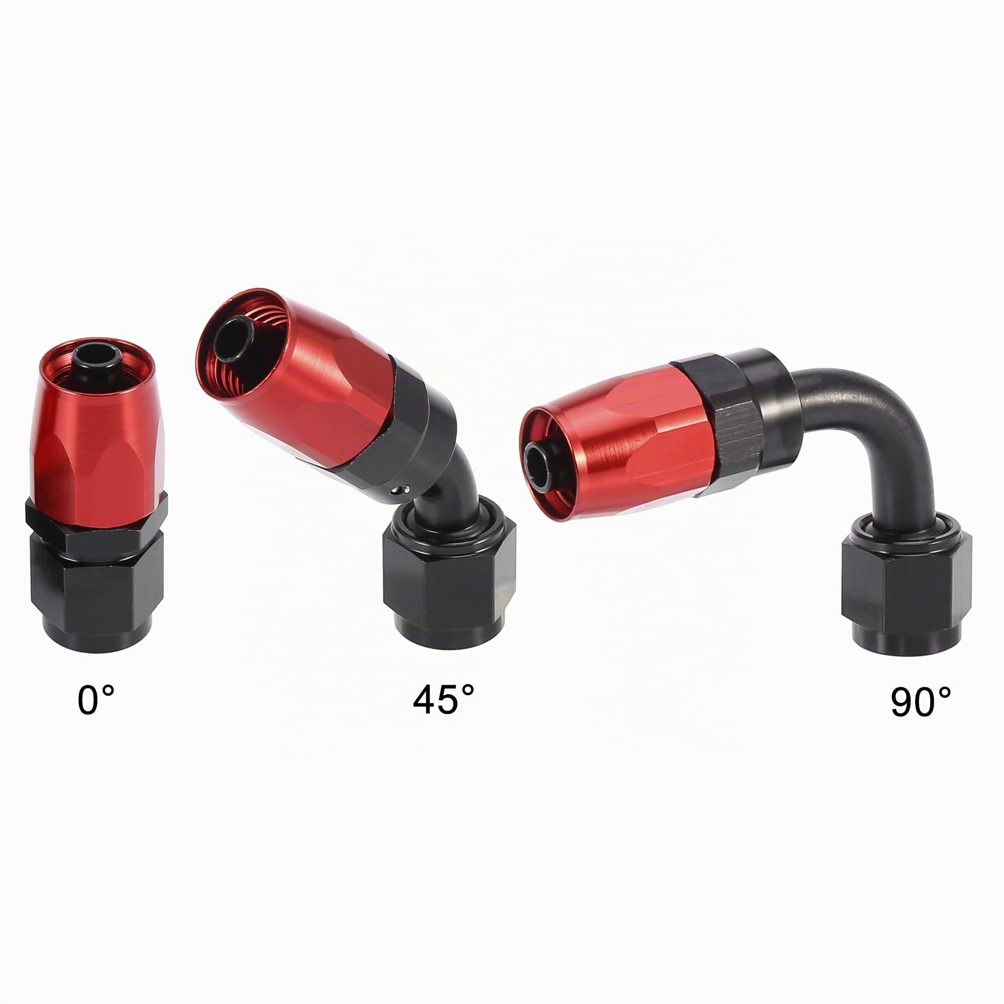 X AUTOHAUX Manguera De Combustible Trenzada CPE 10ft 3/8" Kit Para Coche | AN6, 8mm ID, 15mm OD; 10Pies; Incluye 2 Rectas, 2 De 45°, 2 De 90°, 6 Juntas; Fácil Instalación; Sin Fugas Alta Presión