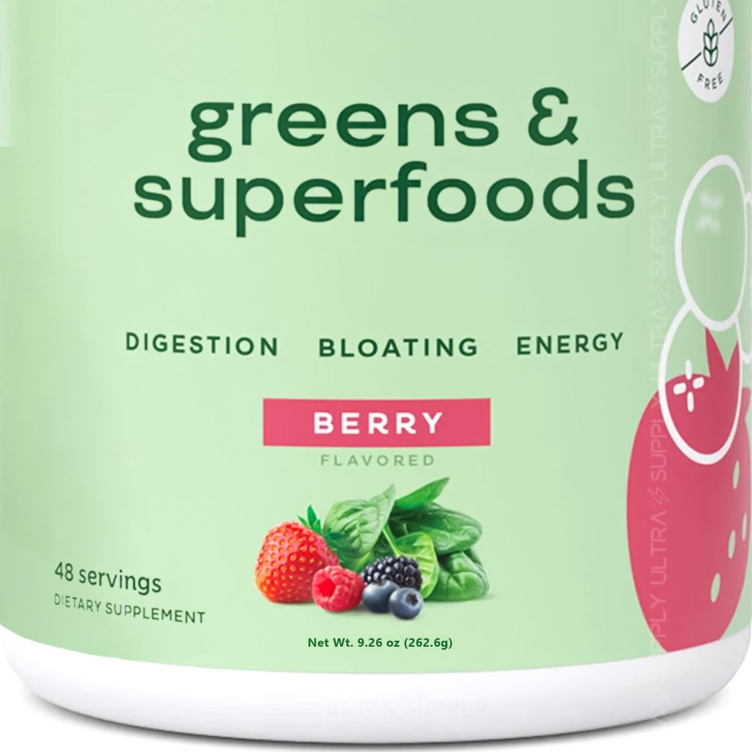 Blooms Super Greens & Superfoods Powder, Berry Flavor, 48 Servings – Gut Health & Bloating Support with Probiotics, Fruits & Veggies