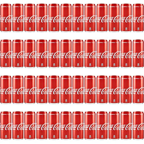 Lot de 48 boîtes de Coke Cola Original taste Cola 330 ml Boisson italienne sans alcool