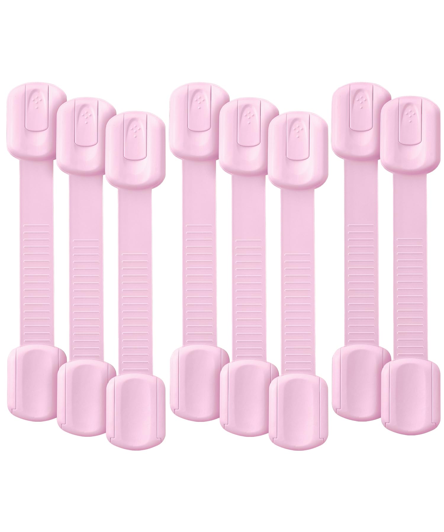 Bates- Child Safety Strap Locks, 8 Pack, Pink, Child Locks for Cabinets and Drawers