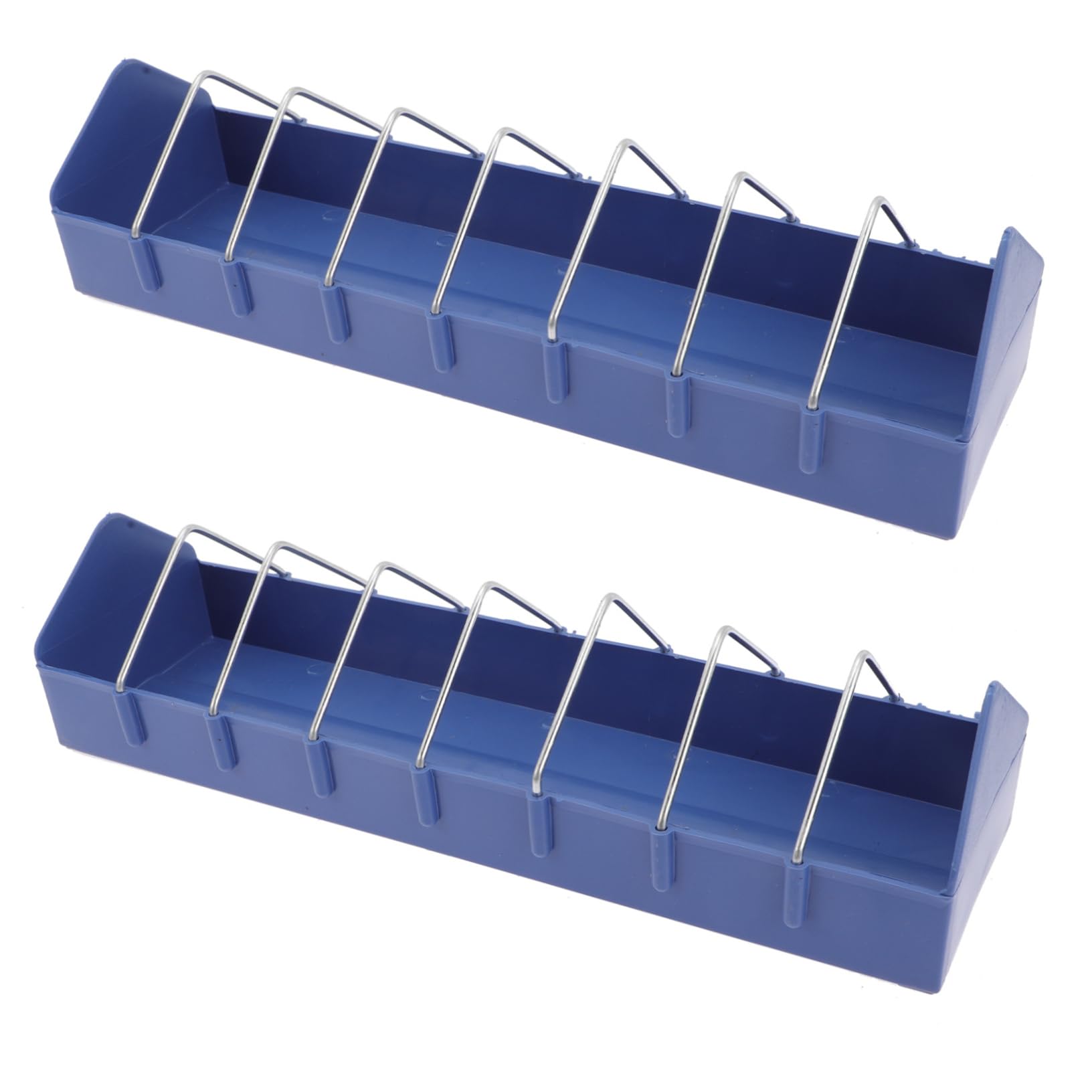 Yardwe 2pcs Blue Small Bird Feeding Containers with Anti-splash Design to Prevent Food from Getting Dirty Plastic Feeding Boxes for Bird Cage Feeder Accessories