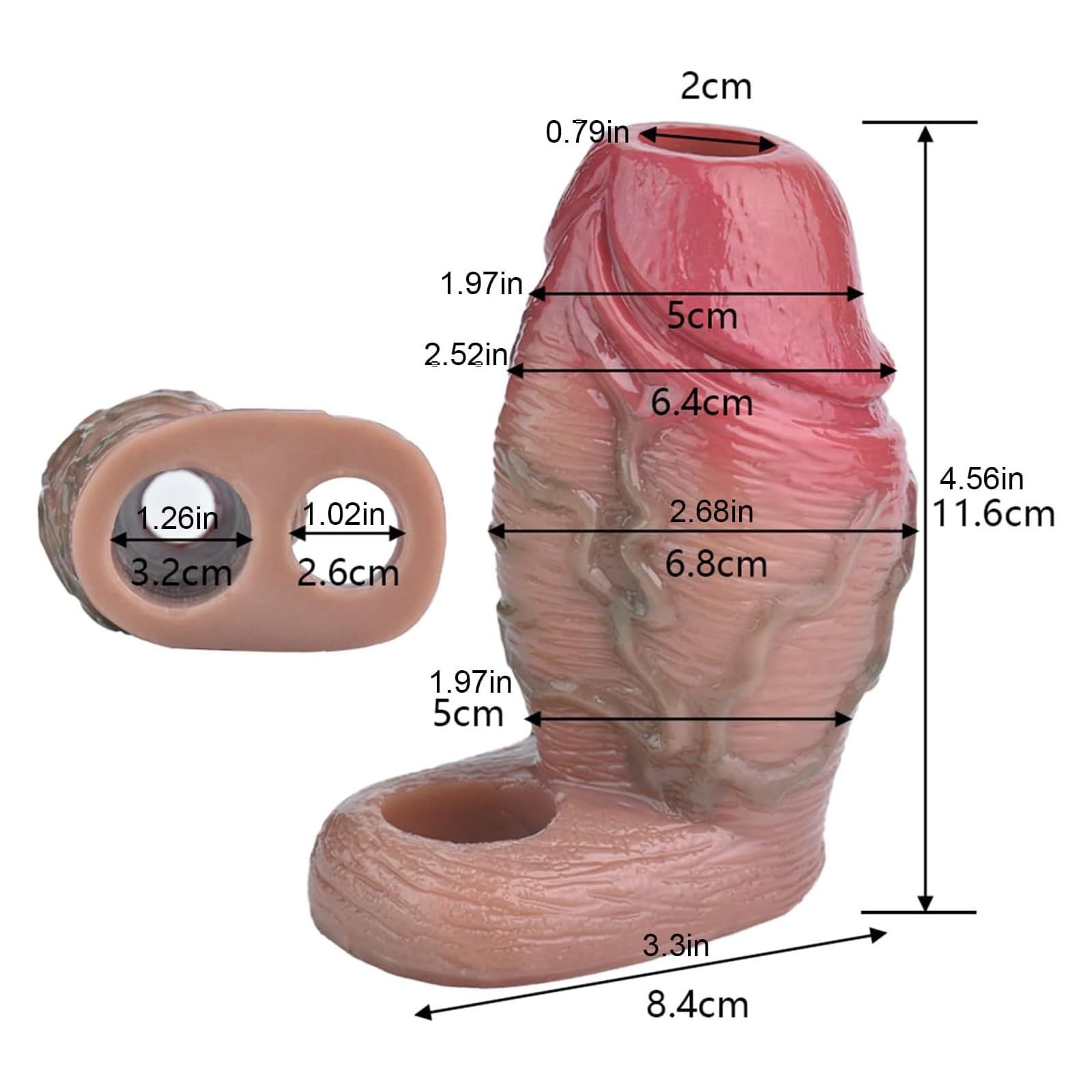 Funda ancha y grande for pene, funda alargadora de pene de silicona con anillo, masculina extensión reutilizable, juguete sexual adultos for hombres(A)