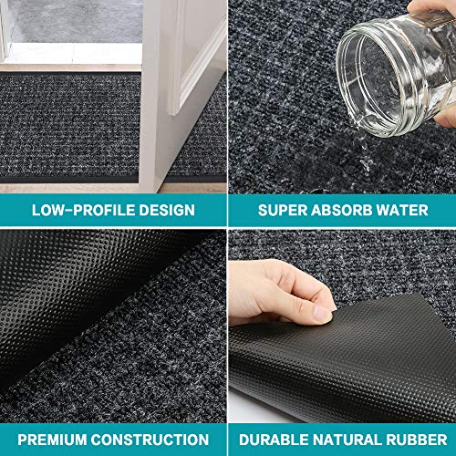 image for M MCIRCO 2-Pack Checkered Door Floor Mat-Indoor Outdoor Rug,Low-Profil