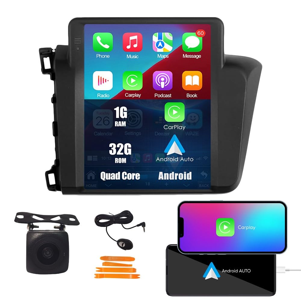 Kunfine Tesla Style Car CarPlay Android Auto Navigation Stereo GPS Radio Reverse Camera 9.7