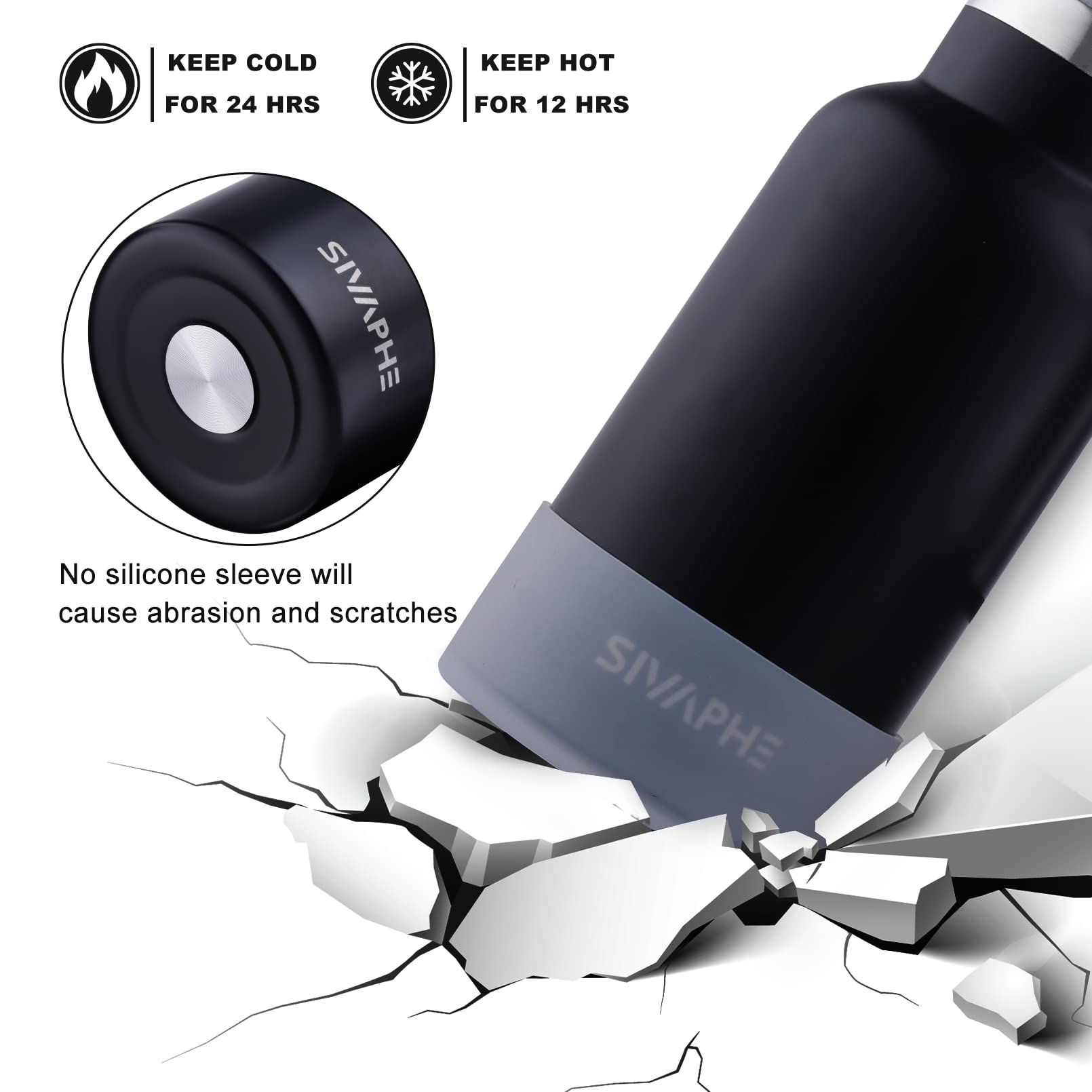 CUXFLS Edelstahl-Wasserflasche 340 Ml – Mit Strohhalm, Hält 12h Kalt & 6h Warm, Auslaufsicher