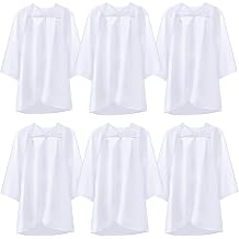 Toulite Kids Choir Robes Bulk White Graduation Gowns Unisex Matte Children Baptism Robes for Water Baptism Church Graduation