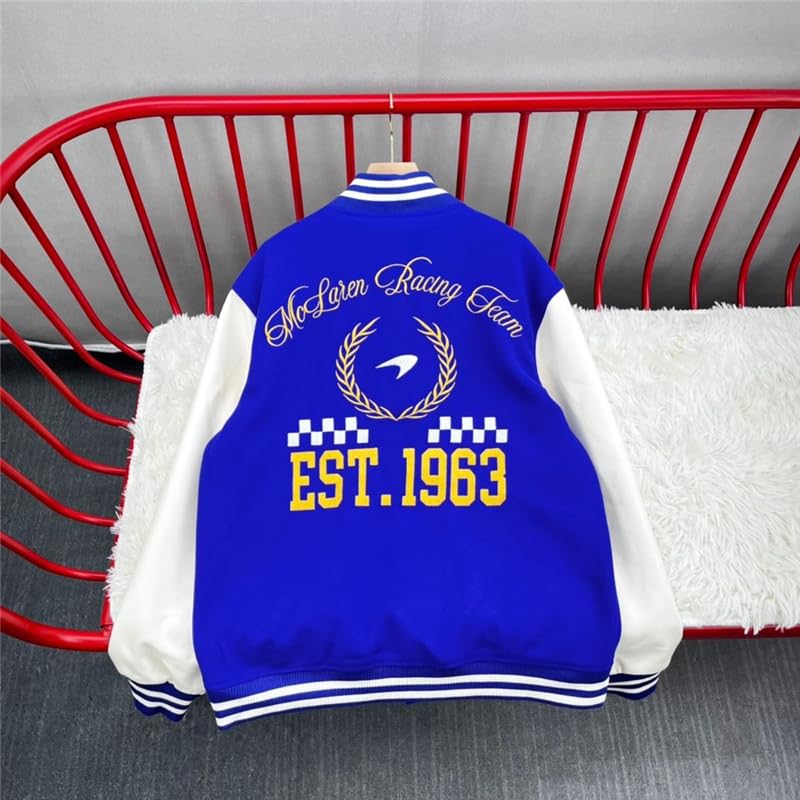 Rhude Baseball Jacket Men Women 1:1 Embroidered Rhude Heavy Fabric Leather Sleeves Oversized Coat Bomb (7, XL)