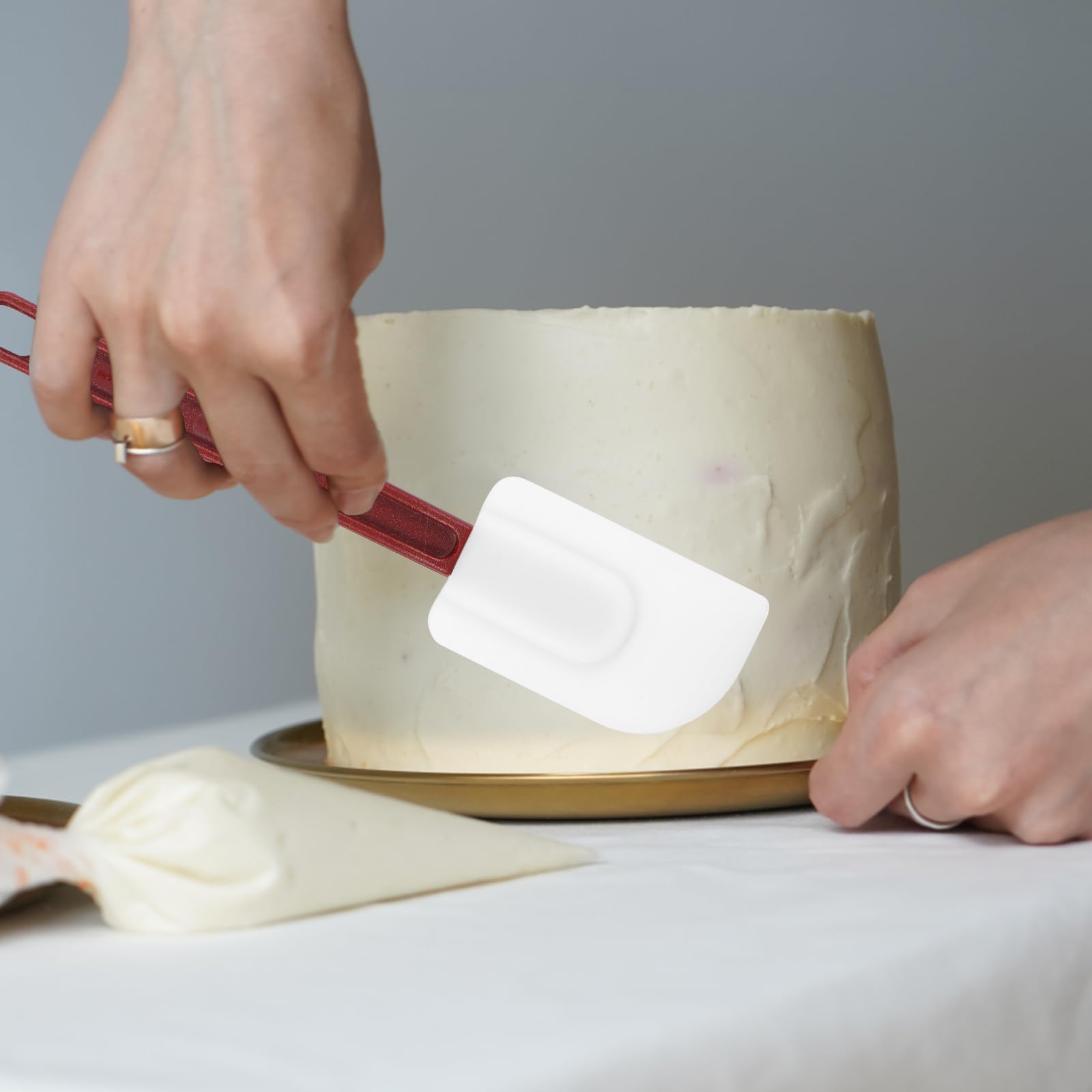 9 spatole in silicone, 25,4 cm, antiaderenti, in silicone, resistenti al calore, con manico lungo, spatole flessibili da cucina per cucinare, miscelare, lavabili in lavastoviglie