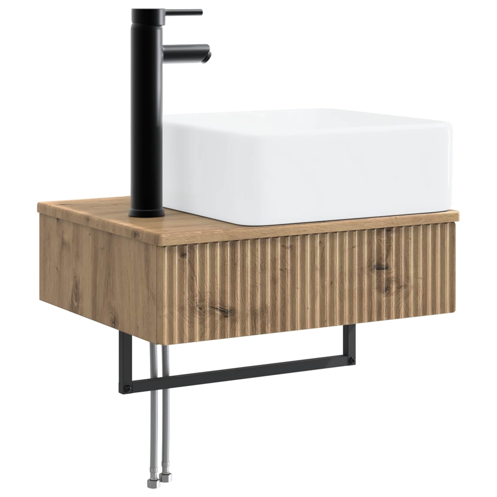 Genérico Lavabo de Lavado Montado en la Pared Roble Artisan,Mobiliario,Armarios y Almacenamiento,Tocadores de baño,50 x 41 x 39 cm-890197