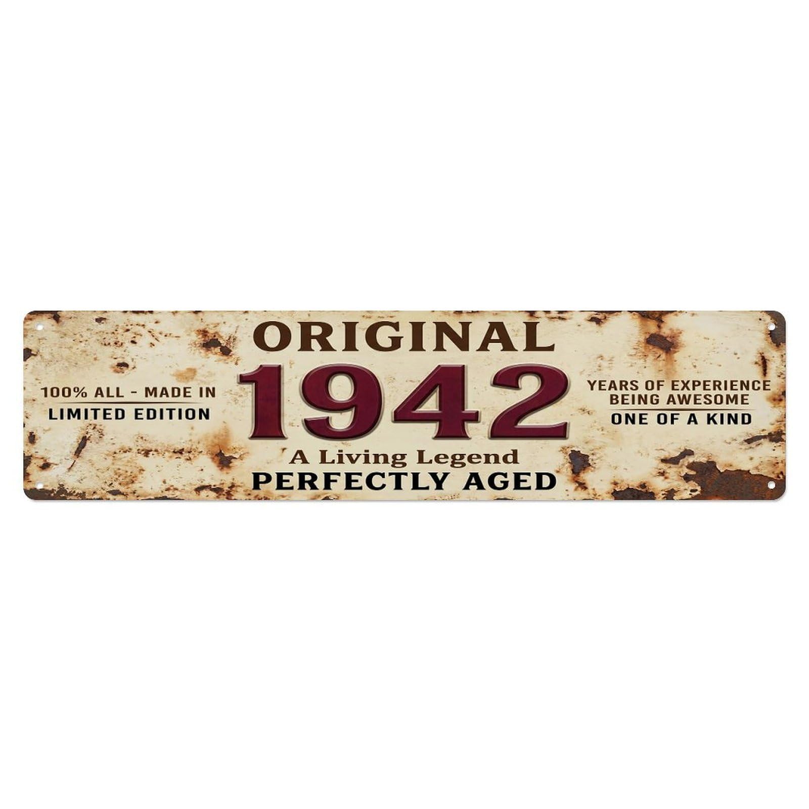 Original 1942 Limited Edition Perfectly Aged Live Legend Metal Tin Sign