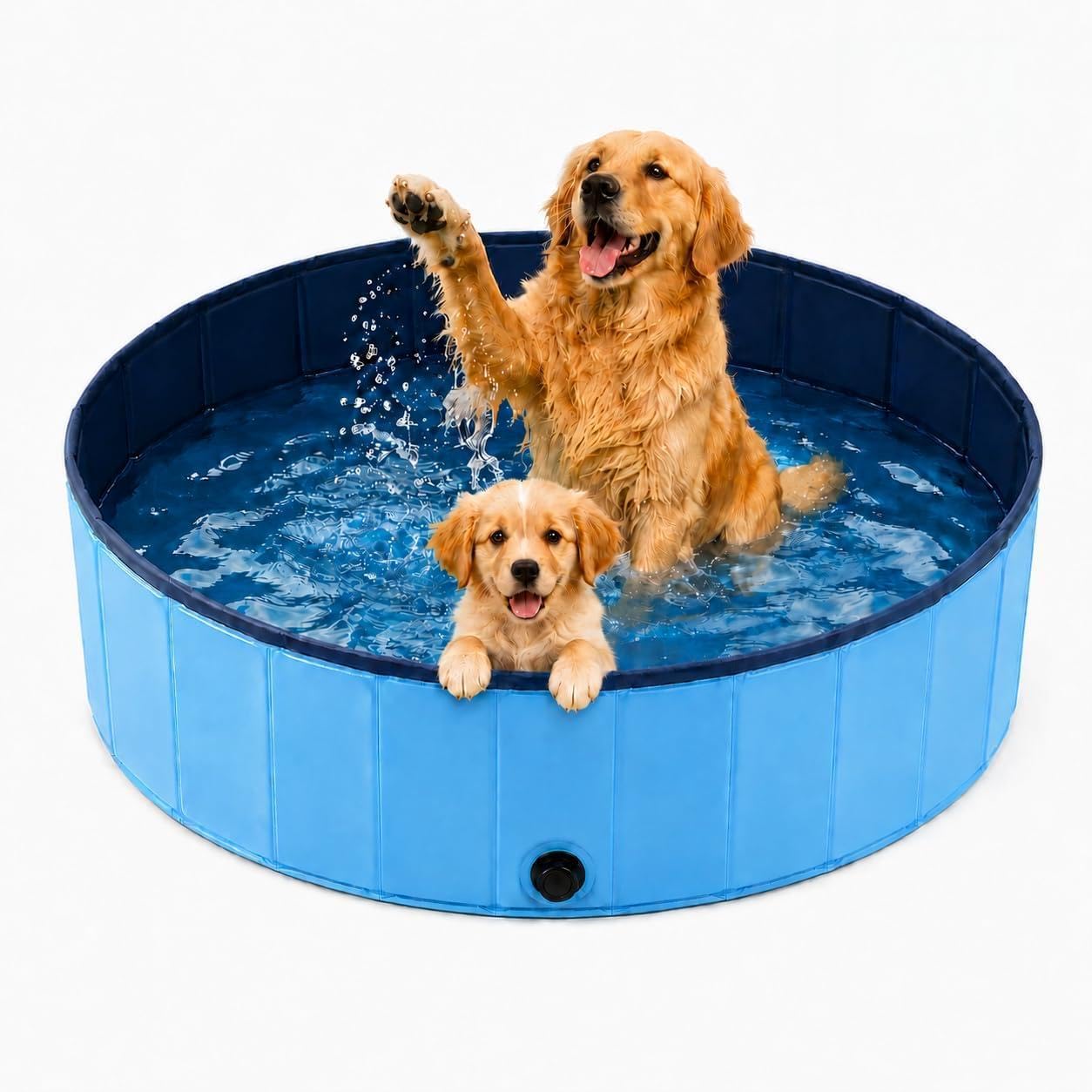 Piscina para perros de 120 x 30 cm, bañera para perros con orificio de drenaje, piscina plegable de 3 capas, antideslizante, piscina para gatos, 3 tamaños disponibles para perros pequeños, medianos y