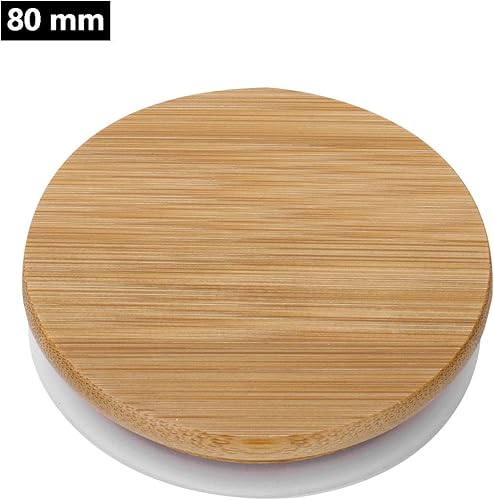 Miniatura 2 de iiniim Tapas reutilizables de bambú, tapas de silicona para anillo de sellado de silicona para botellas pequeñas y regulares, conservas de