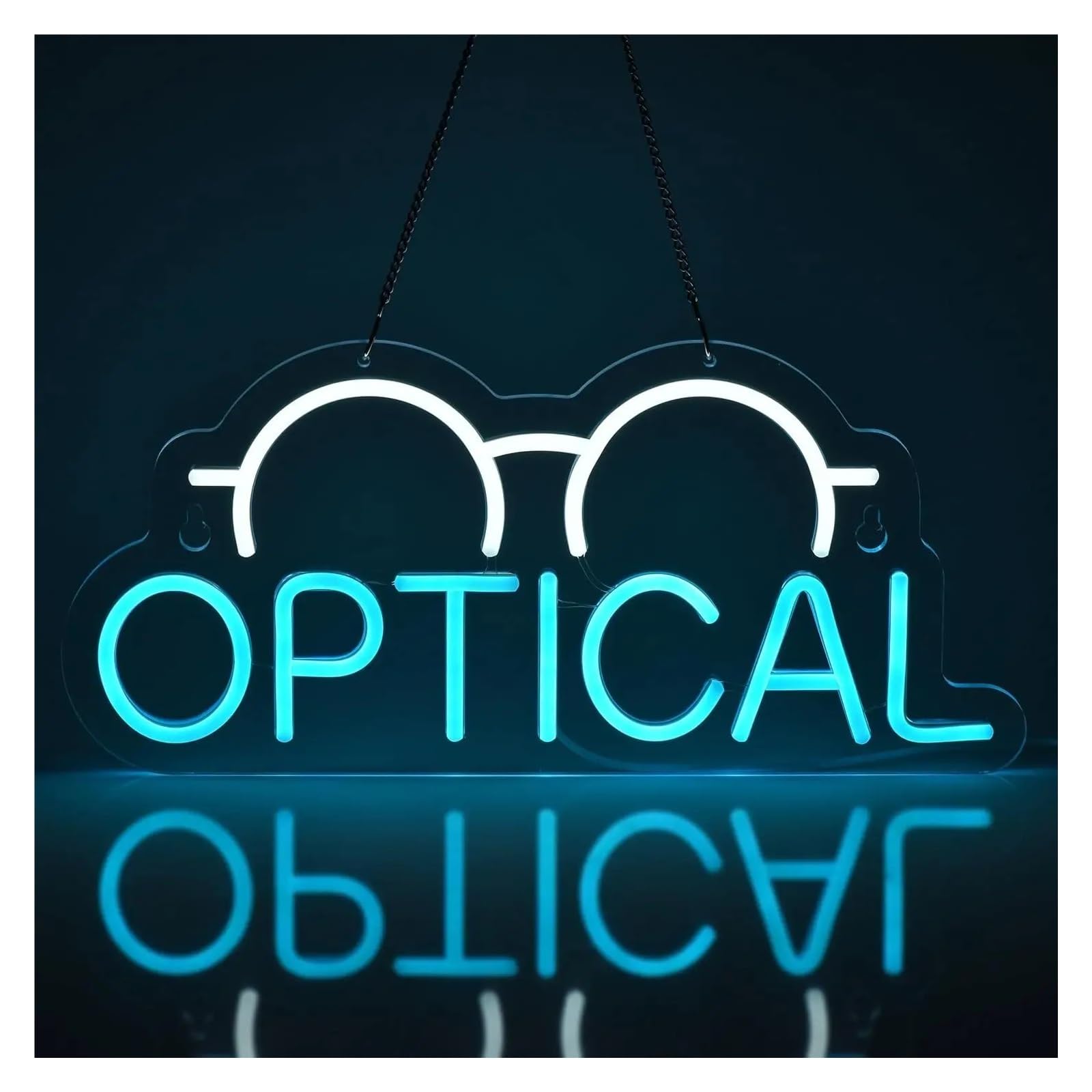 LEMST Signs Lamp Optical Glasses Neon Sign Light Dimmable USB Powered for Eye Bedroom Office Shop Store Wall Decor 40cmx17.6cm