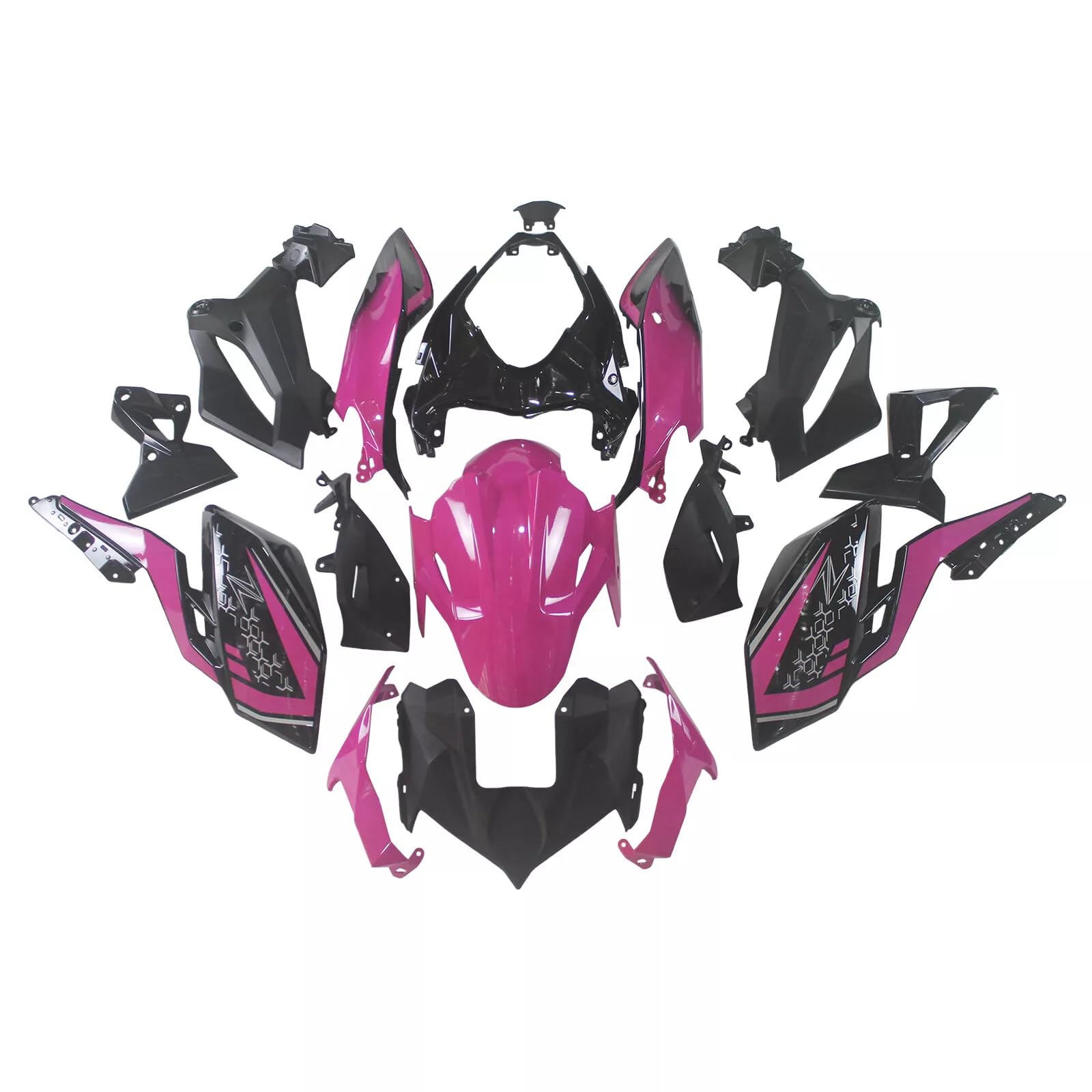 MZYPARTS Injection Fairing Kit Fit for 2018-2020 Kawasaki Z400 Fairings Z 400 2018 2019 2020 18 19 20 ABS Plastic Bodywork Body Frame Cowling (Pink &
