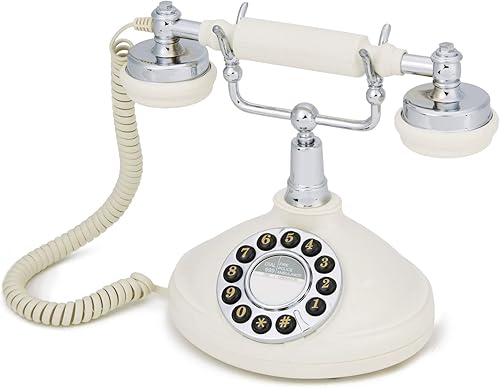 Miniatura 3 de GPO Pearl Pulsador Classic Retro Teléfono con cable - Crema y Cromo