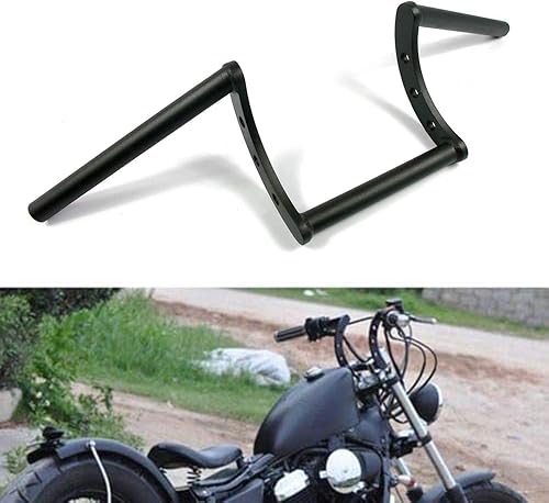Miniatura 1 de Colgador de motocicleta de 1 pulgada 0.984 in Ace Cafe Racer Clubman manillar manillar barra compatible con Harley Sportster XL883 XL1200 (negro en