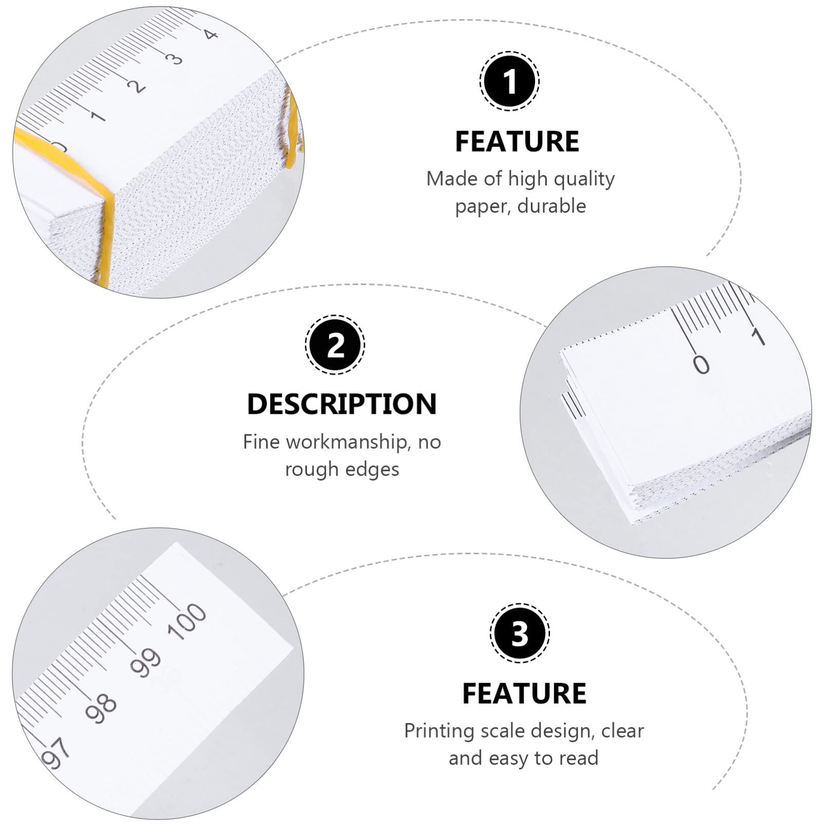OSALADI Lot De 10 Mètres Rubans À Mesurer Double Face Jetables Pour Bébé Lecture De Gauche À Droite Usage Hospitalier 100 Pièces X 10